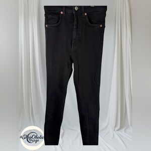 ZARA Black Skinny Jeans Size 2 High Rise Stretch womens jeans